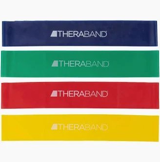 Theraband professional loop resistance bands in four resistance levels